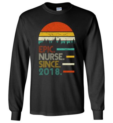 $23.95 – Epic Nurse Since 2019 Retro style Long Sleeve T-Shirt