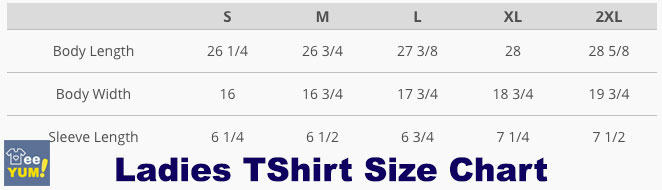 Lady Tshirt Size Chart TeeYum