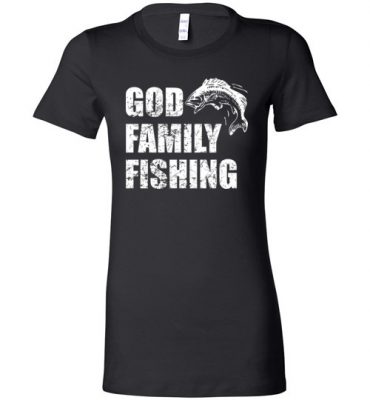 $19.95 – Christian Dad Father Day Gift GOD FAMILY FISHING Lady T-Shirt