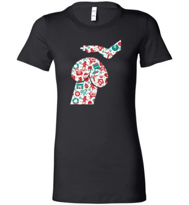 $19.95 - Penis Dog Christmas Funny Lady T-Shirt