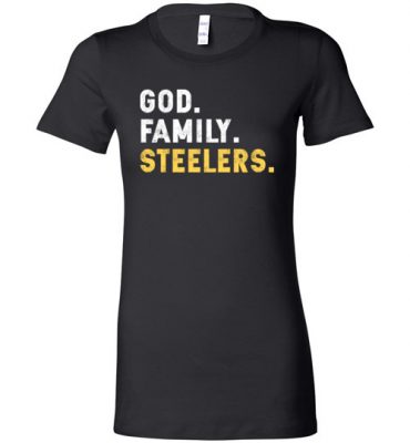 $19.95 – Christian Dad Father Day Gift God Family Steelers Lady T-Shirt