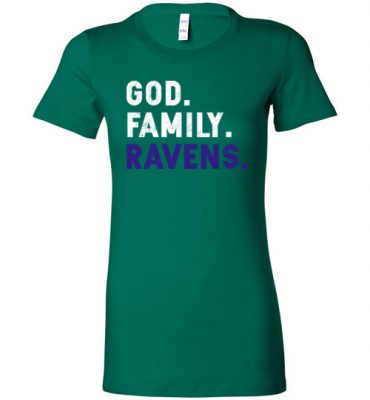 $19.95 – Christian Dad Father Day Gift God Family Ravens Lady T-Shirt