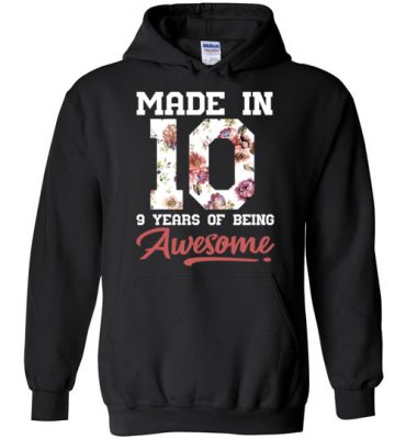 $32.95 – 9 Years Old Birthday Girl Shirts Born in 2010 9th Birthday Hoodie