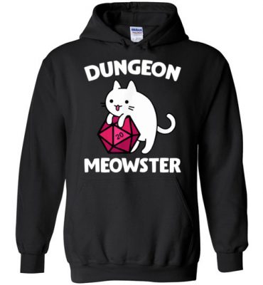 $32.95 – Dungeon Meowster Funny Nerdy Gamer Cat D20 RPG Hoodie