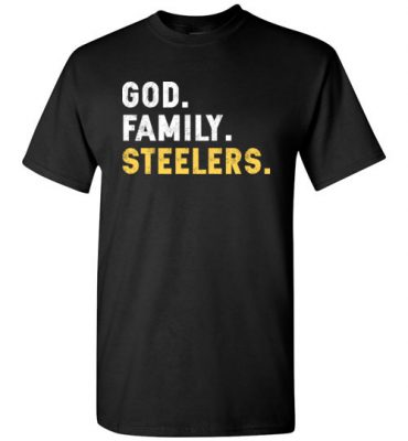 $18.95 – Christian Dad Father Day Gift God Family Steelers T-Shirt