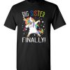 $18.95 – Funny Family Shirts: Unicorn dabbing Big Sister Reveal T-Shirt