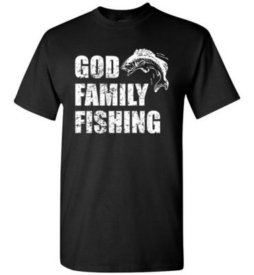 $18.95 – Christian Dad Father Day Gift GOD FAMILY FISHING T-Shirt