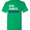 $18.95 – Christian Dad Father Day Gift God Family Ravens T-Shirt