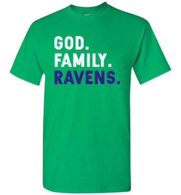 $18.95 – Christian Dad Father Day Gift God Family Ravens T-Shirt