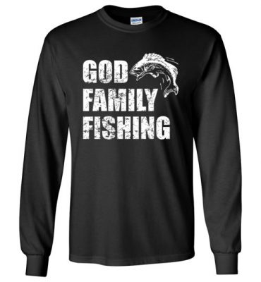 $23.95 – Christian Dad Father Day Gift GOD FAMILY FISHING Long Sleeve T-Shirt