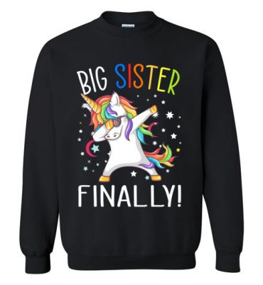 $29.95 – Funny Family Shirts: Unicorn dabbing Big Sister Reveal Sweatshirt