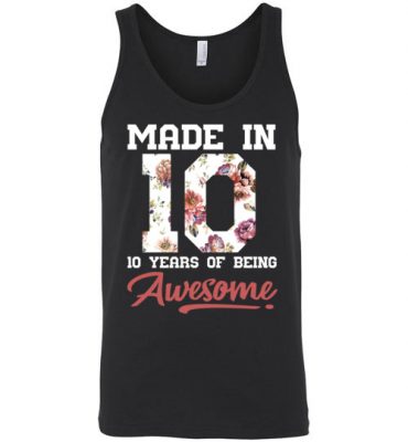 $24.95 – 10 Years Old Birthday Girl Shirts Born in 2010 10th Birthday Unisex tank