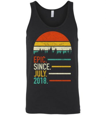 $24.95 – Retro Vintage Birthday Custom Tee Shirts Epic Since July 2018 Unisex Tank