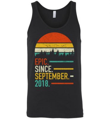 $24.95 – Retro Vintage Birthday Custom Tee Shirts Epic Since September 2018 Unisex Tank