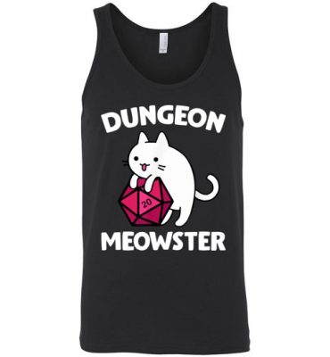 $24.95 – Dungeon Meowster Funny Nerdy Gamer Cat D20 RPG Unisex Tank