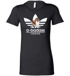 $19.95 – A-Badass Collie Dad T-Shirts Gift for Dog Lovers Lady T-Shirt