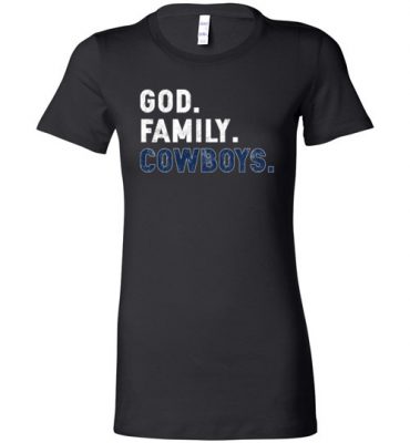 $19.95 – Christian Dad Father Day Gift God Family Cowboys Lady T-Shirt