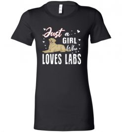 $19.95 – Labs Dog Lovers Shirts Just a Girl Who Loves Labrador Retrievers Graphic Lady T-Shirt