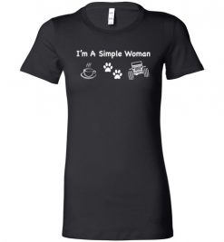 $19.95 – I’m a simple woman likes coffee Pets and Jeep funny Lady T-Shirt