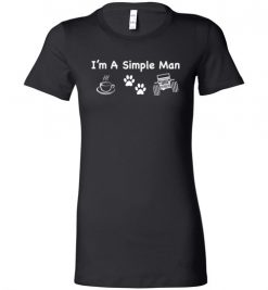 $19.95 – I’m a simple man likes coffee Pets and Jeep funny Lady T-Shirt