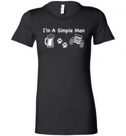 $19.95 – I’m a simple man likes Beer Pets and Jeep funny Lady T-Shirt