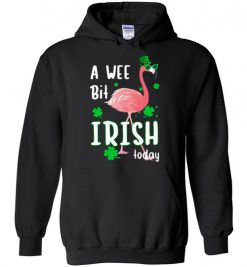 $32.95 – A Wee Bit Irish Today Flamingo St. Patrick's Day Hoodie