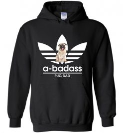 $32.95 – A-Badass Pug Dad T-Shirts Gift for Dog Lovers Hoodie