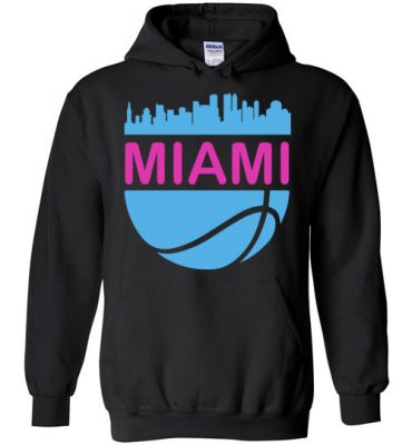 $32.95 – Vintage Miami Florida Cityscape Retro Basketball Hoodie