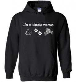 $32.95 – I’m a simple woman likes coffee Pets and Jeep funny Hoodie