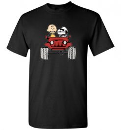 $18.95 – Snoopy And Charlie Brown Drive Jeep Funny T-Shirt