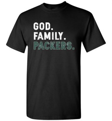 $18.95 – Christian Dad Father Day Gift God Family Packers T-Shirt