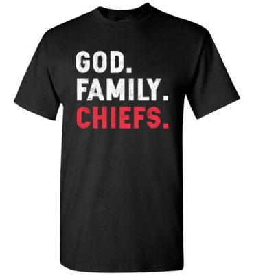 $18.95 – Christian Dad Father Day Gift God Family Chiefs T-Shirt