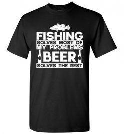 $18.95 – Funny Fishing And Beer Gift Christmas Humor Fishing Beer Lovers Cool T-Shirt