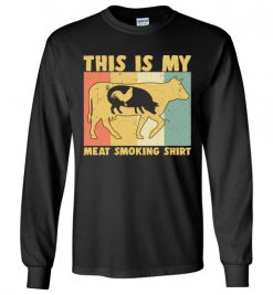 $23.95 – Vintage My Meat Smoking T-Shirt Great Gift BBQ Smoker Retro Tee Long Sleeve T-Shirt