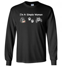 $23.95 – I’m a Simple Woman Jeep Flip Flop Pets Lovers Long Sleeve T-Shirt