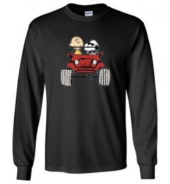 $23.95 – Snoopy And Charlie Brown Drive Jeep Funny Long Sleeve T-Shirt