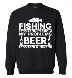 $29.95 – Funny Fishing And Beer Gift Christmas Humor Fishing Beer Lovers Cool Sweatshirt