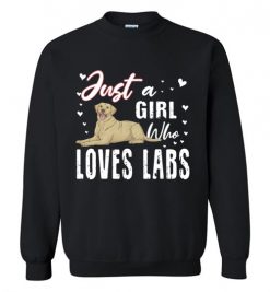 $29.95 – Labs Dog Lovers Shirts Just a Girl Who Loves Labrador Retrievers Graphic Sweatshirt