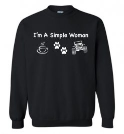 $29.95 – I’m a simple woman likes coffee Pets and Jeep funny Sweatshirt