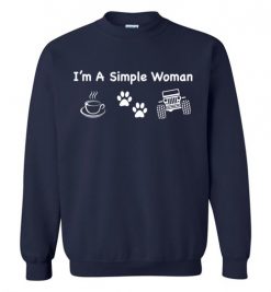 $29.95 – I’m a simple woman likes coffee Pets and Jeep funny Sweatshirt