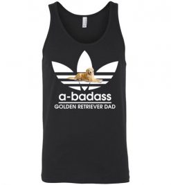 $24.95 – A-Badass Golden Retriever Dad T-Shirts Gift for Dog Lovers Unisex Tank