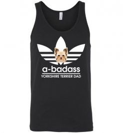 $24.95 – A-Badass Yorkshire Terrier Dad T-Shirts Gift for Dog Lovers Unisex Tank