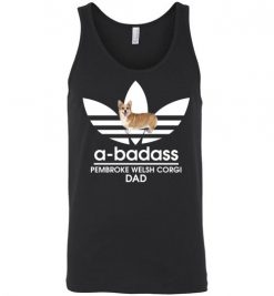 $24.95 – A-Badass Pembroke Welsh Corgi Dad T-Shirts Gift for Dog Lovers Unisex Tank