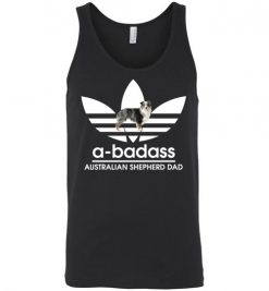 $24.95 – A-Badass Australian Shepherd Dad T-Shirts Gift for Dog Lovers Unisex Tank