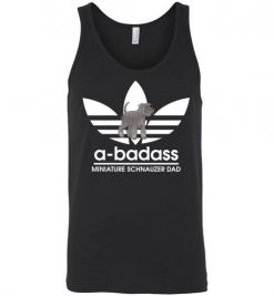 $24.95 – A-Badass Miniature Schnauzer Dad T-Shirts Gift for Dog Lovers Unisex Tank