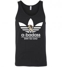 $24.95 – A-Badass Shih Tzu Dad T-Shirts Gift for Dog Lovers Unisex Tank