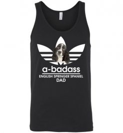 $24.95 – A-Badass English Springer Spaniel Dad T-Shirts Gift for Dog Lovers Unisex Tank