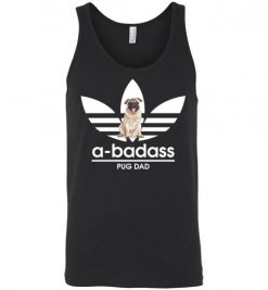 $24.95 – A-Badass Pug Dad T-Shirts Gift for Dog Lovers Unisex Tank