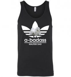 $24.95 – A-Badass Maltese Dad T-Shirts Gift for Dog Lovers Unisex Tank