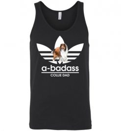 $24.95 – A-Badass Collie Dad T-Shirts Gift for Dog Lovers Unisex Tank